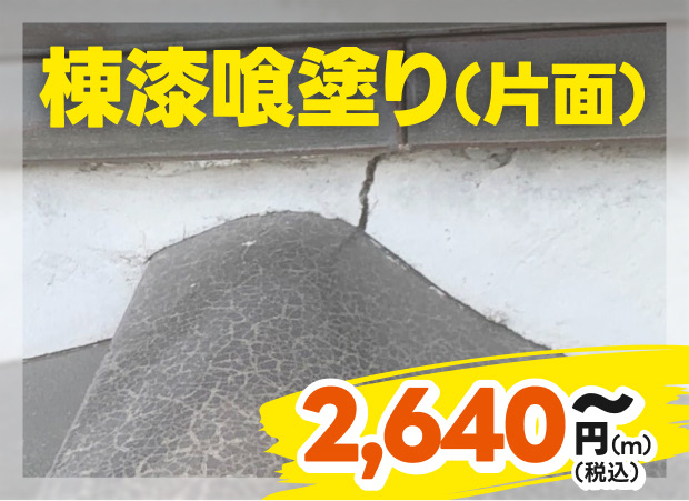 棟漆喰塗り（片面）